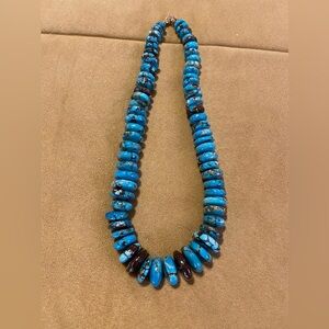 Turquoise beaded necklace /Turquoise Rondelle Beaded Necklace
